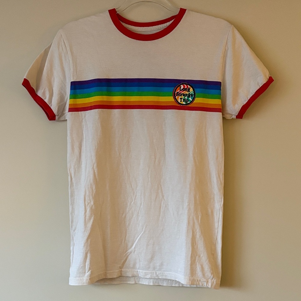 M&M'S Cream Tee with Grateful Dead inspired Long Strange Trip patch